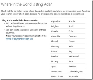 Where is Bing Ads